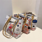 White bag with drawings