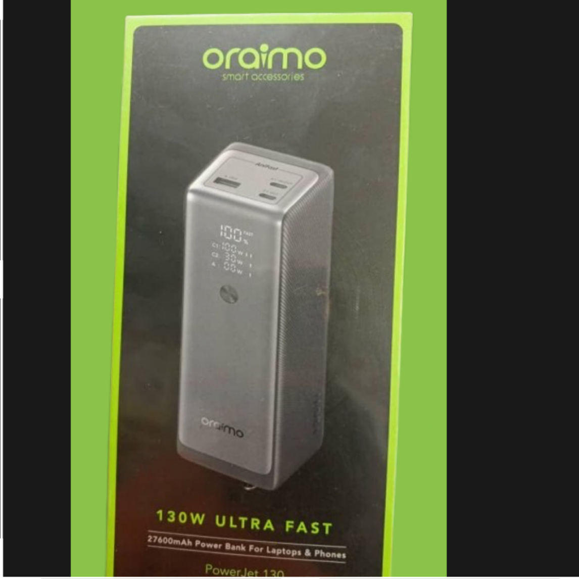Oraimo Powerjet 130w laptop and phone powerbank