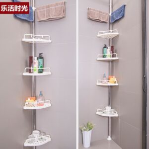 Toilet corner pole rack