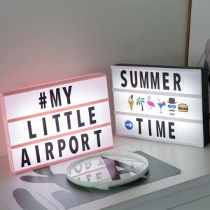 Light box for phrasing business name